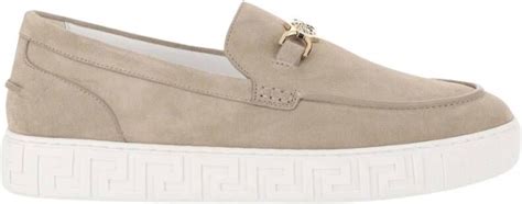 Versace Patent Finish Instap Schoenen Beige Heren